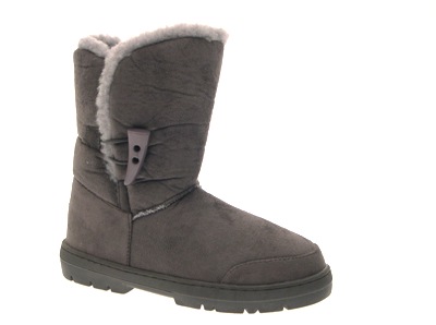 WOMENS ELLA BUTTON TOGGLE FUR LINED SNOW WINTER BOOTS ANKLE FLAT LADIES SIZE 3-8